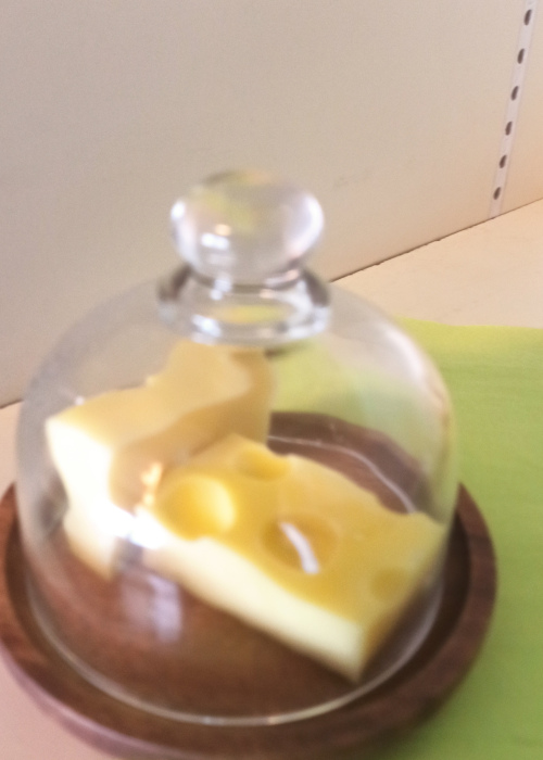 Kerze Käse mit Glasglocke